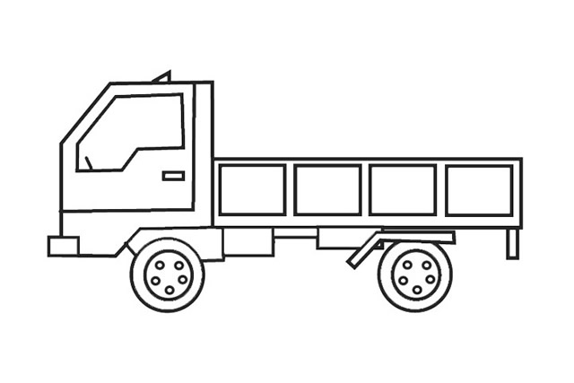 货车简笔画学画货车简笔画步骤图解教程