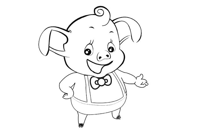 卡通小猪简笔画两种可爱的小猪简单