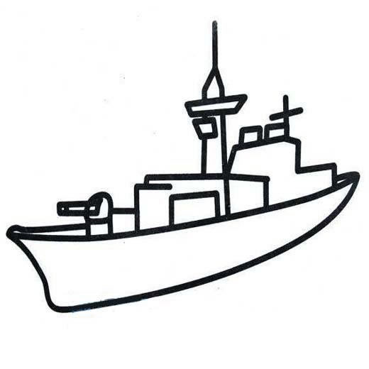 【军舰简笔画】中国海军军舰简笔画图片 毛毛简笔画
