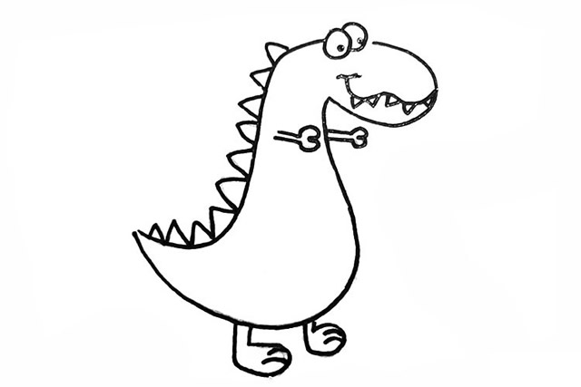 9款可爱卡通恐龙简笔画画法图片大全