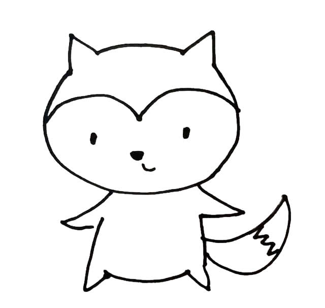 可爱又简单的小狐狸简笔画画法步骤绘制步骤大全:今天我们来学画的是