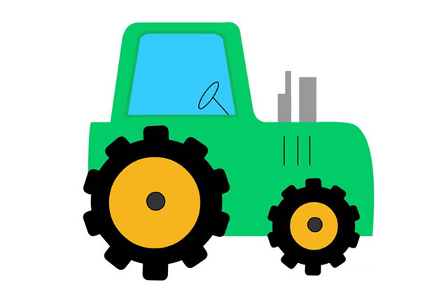 农用拖拉机的超简单画法拖拉机简笔画