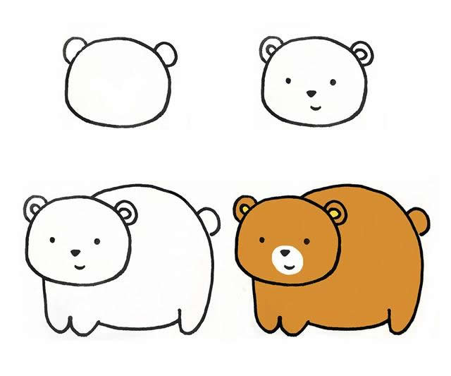 小熊画法步骤图片三,喜欢的同学,就跟下面的绘画教程一起来看看是怎么