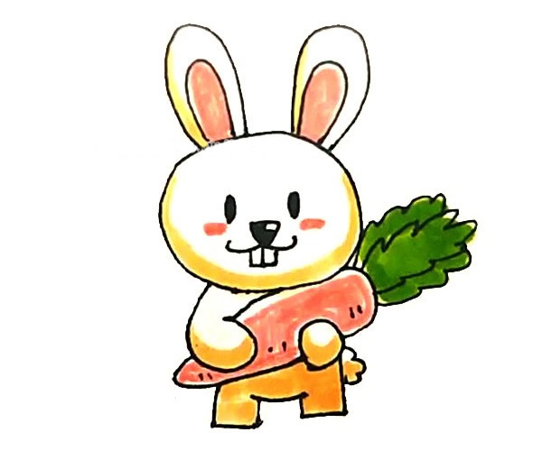 怎么画兔子吃胡萝卜