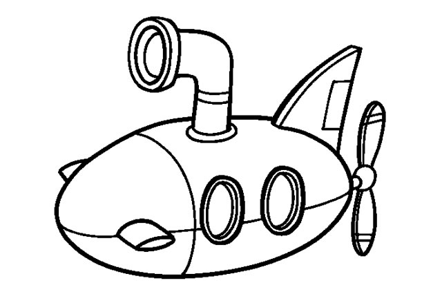 6款卡通潜水艇简笔画图片大全