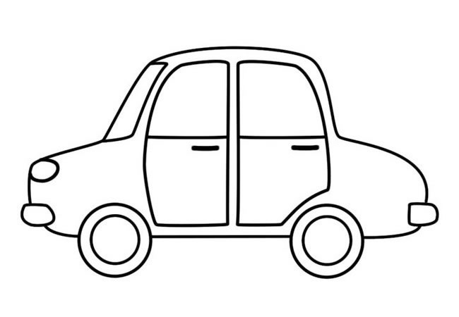 小轿车的简单画法 简笔画图片
