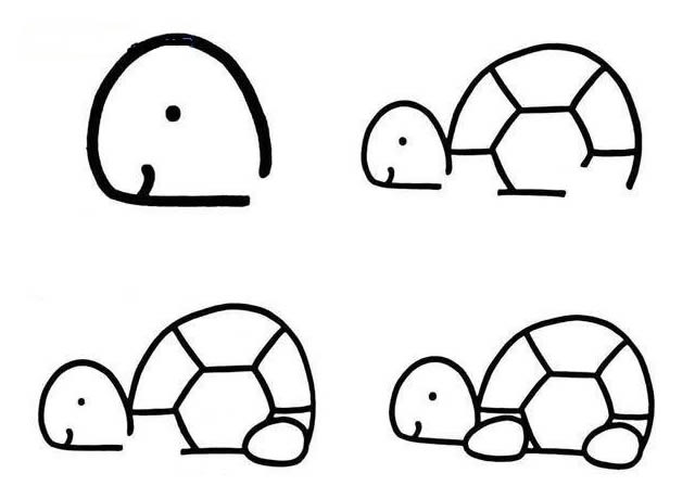 简单易学的乌龟简笔画