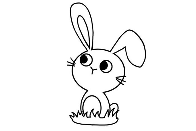 小兔子简笔画画法 简单六步画出小兔子简笔画,教程