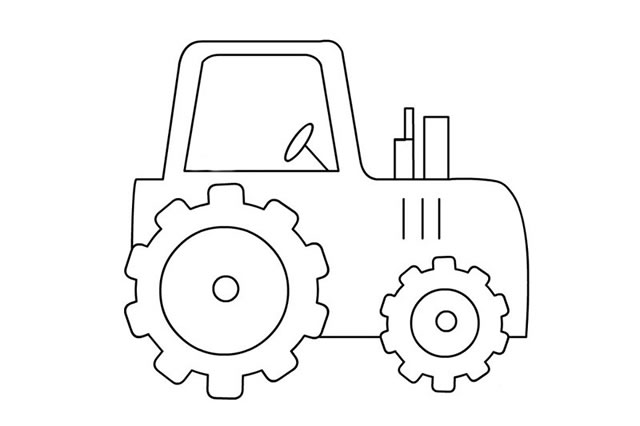 农用拖拉机的超简单画法拖拉机简笔画