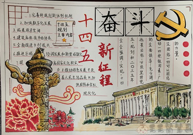 十四五手抄报图片