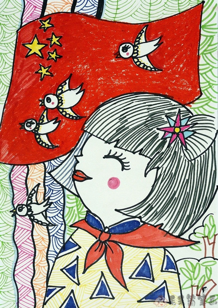 童心向党儿童画,童心向党少儿绘画作品