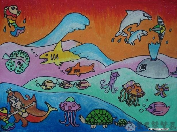 动物世界儿童画动物幼儿绘画
