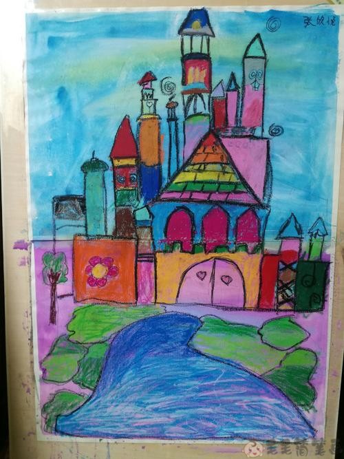 城堡儿童画城堡儿童美术画