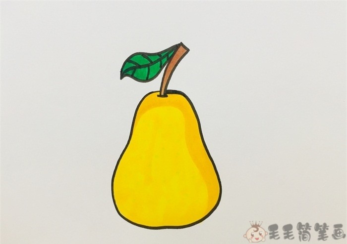 今天给同学们分享一组水果梨子的简笔画教程,画法和配色都比较简单