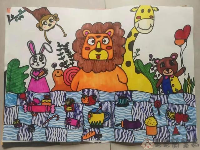 保护动物儿童绘画一等奖