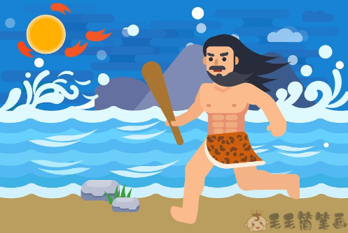 神话故事《夸父逐日 毛毛简笔画