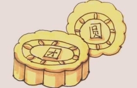 中秋节月饼儿童画图片