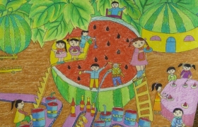 和谐家园儿童绘画,关于和谐社会主题的儿童画