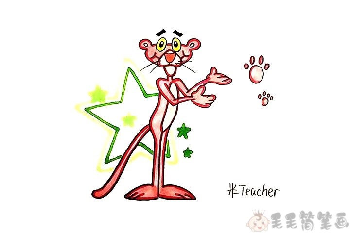 粉红豹简笔画图片步骤