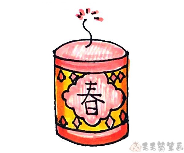 烟花筒简笔画图片大全图片