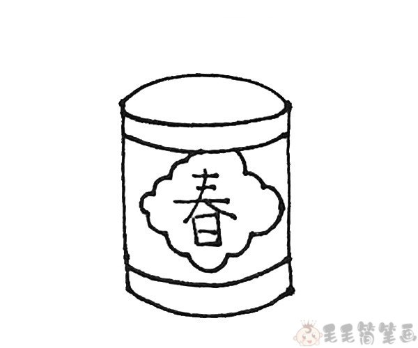 炮仗简笔画法步骤三