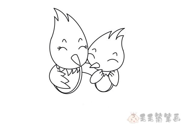 啄木鸟简笔画步骤1