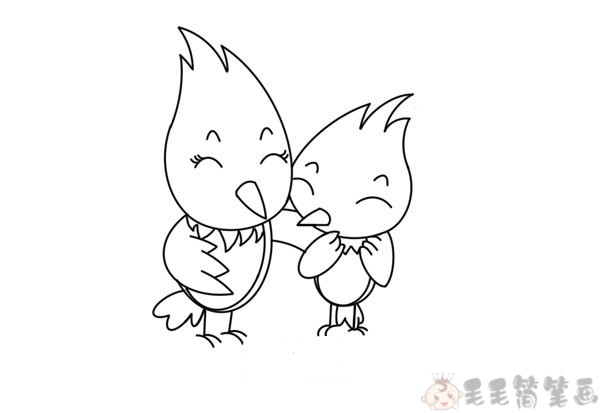 啄木鸟简笔画步骤2