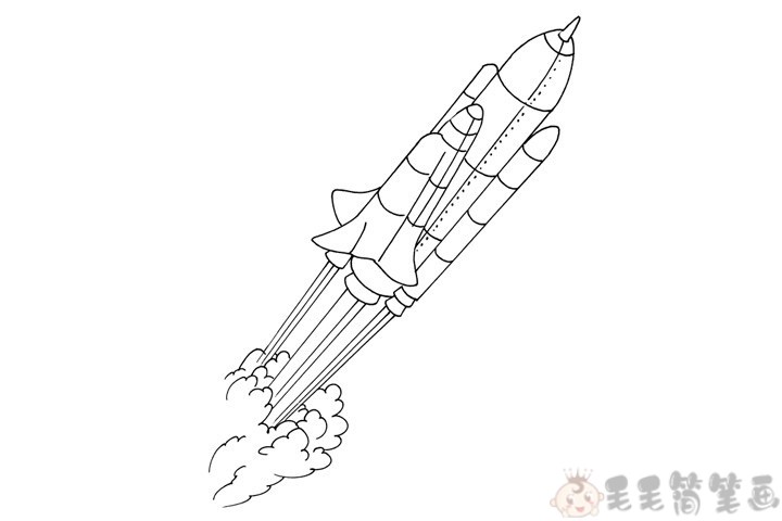 天宫火箭简笔画图片