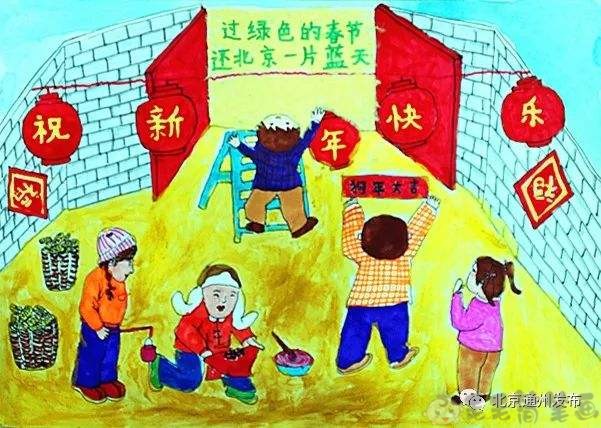 2020鼠年春节优秀儿童绘画作品
