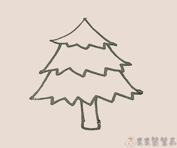 松树儿童画怎么画1