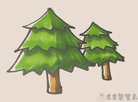 松树儿童简笔画,松树儿童画怎么画