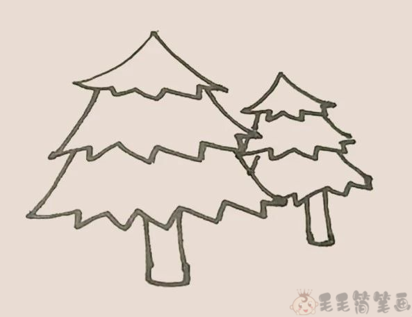 松树儿童画怎么画2