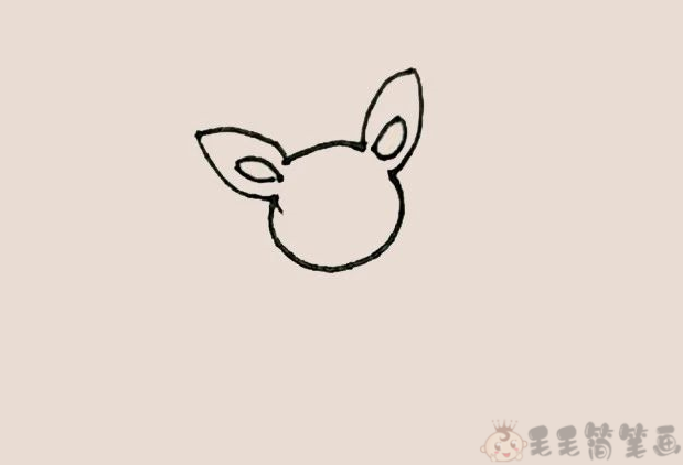 蝙蝠儿童简笔画图片步骤2