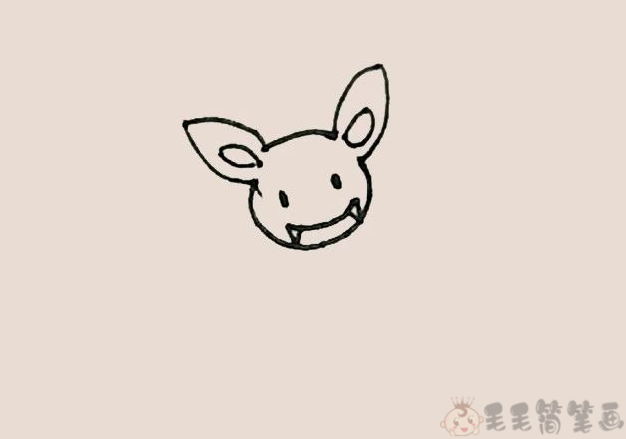 蝙蝠儿童简笔画图片步骤3