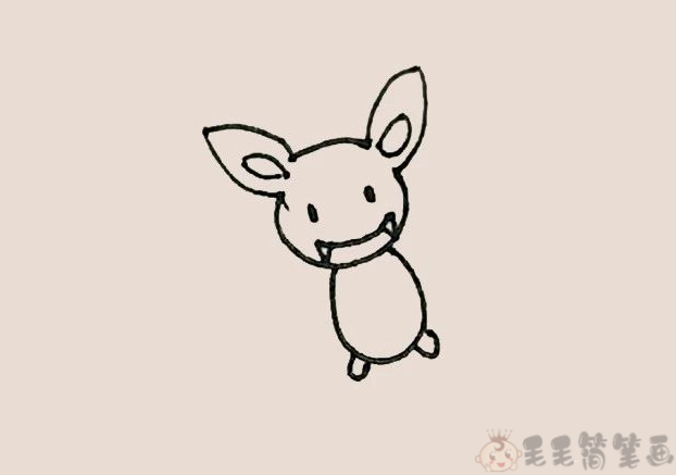 蝙蝠儿童简笔画图片步骤4