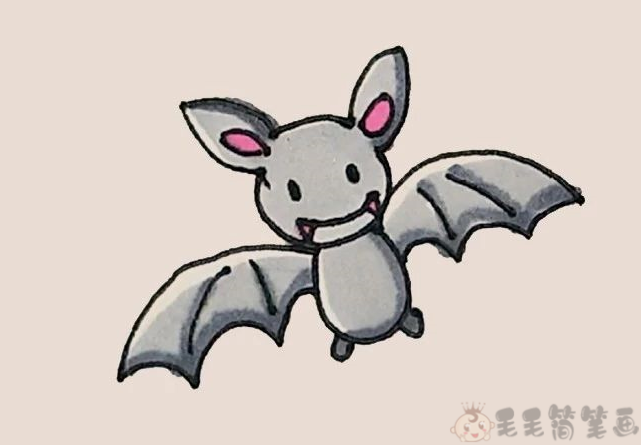 蝙蝠怎么画,蝙蝠儿童简笔画图片步骤
