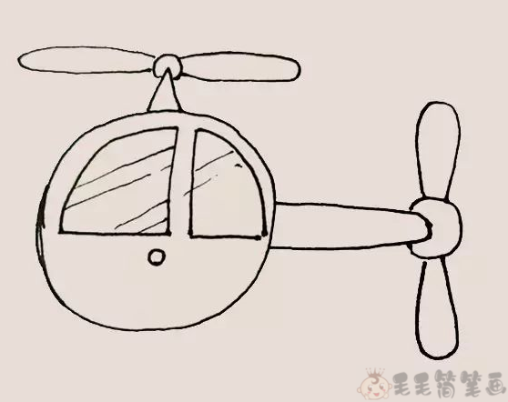 直升飞机儿童简笔画3