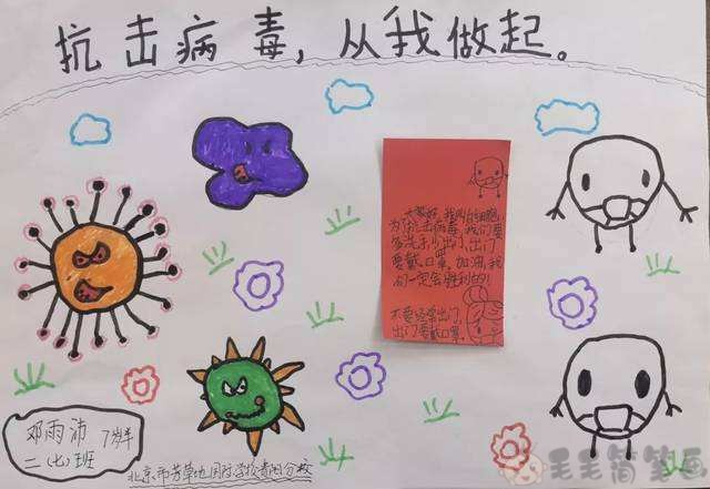 抗击武汉肺炎手抄报图片