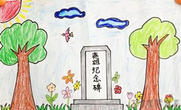 关于清明节的儿童画图片