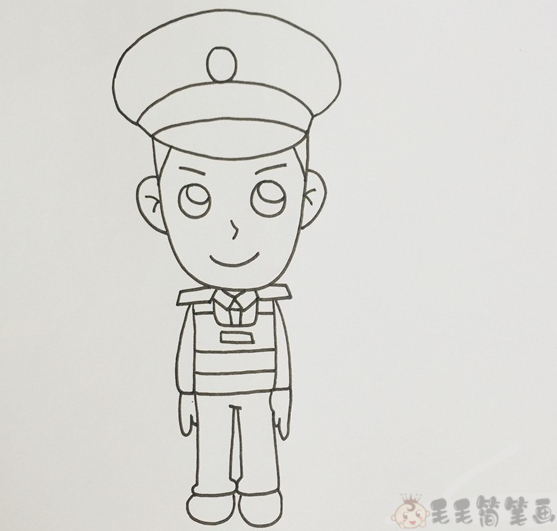 警察叔叔简笔画图片