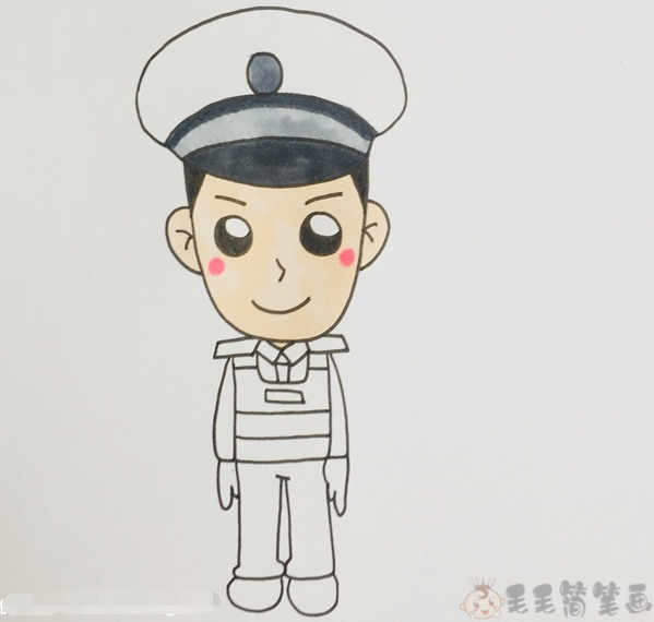 儿童简笔画警察图片