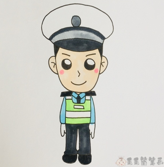 警察叔叔简笔画图片,儿童简笔画警察图片