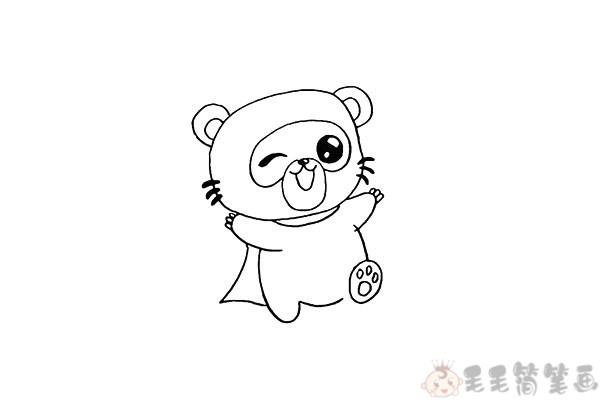 调皮可爱的小浣熊怎么画