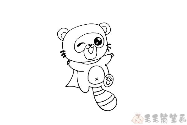 调皮可爱的小浣熊怎么画