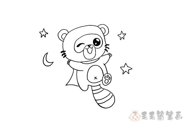 浣熊简笔画