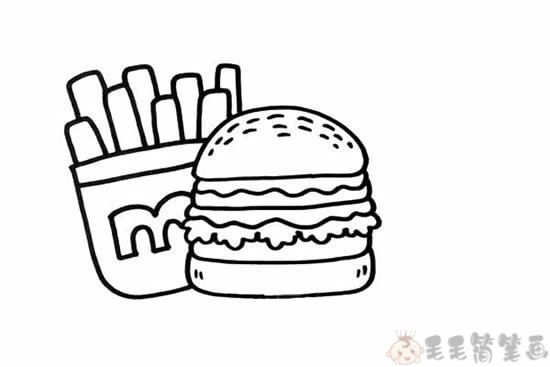 麦当劳套餐简笔画图片