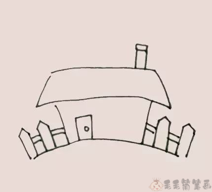 漂亮的房子简笔画图片步骤2