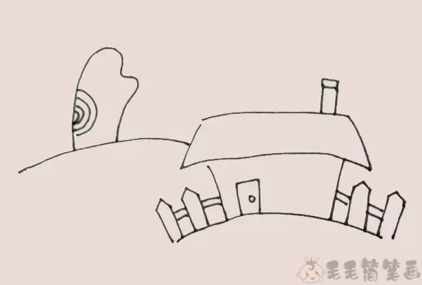 漂亮的房子简笔画图片步骤3