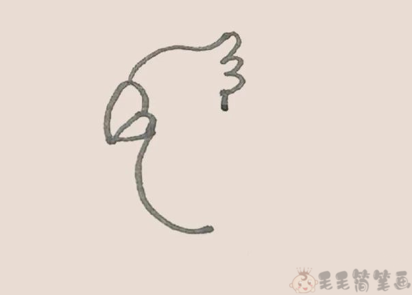 可爱漂亮的小鹦鹉彩色简笔画4