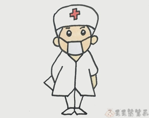 医生怎么画,戴口罩的医生简笔画图片